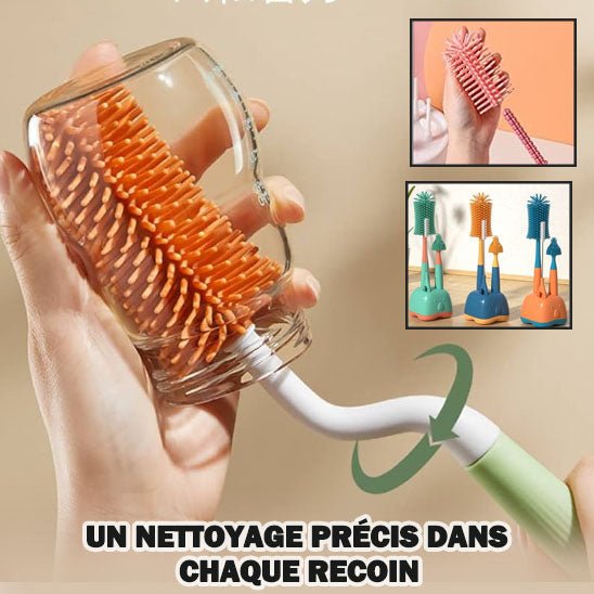 "Détail brosse silicone souple du goupillon biberon anti-rayures"- Rigolard Bébé