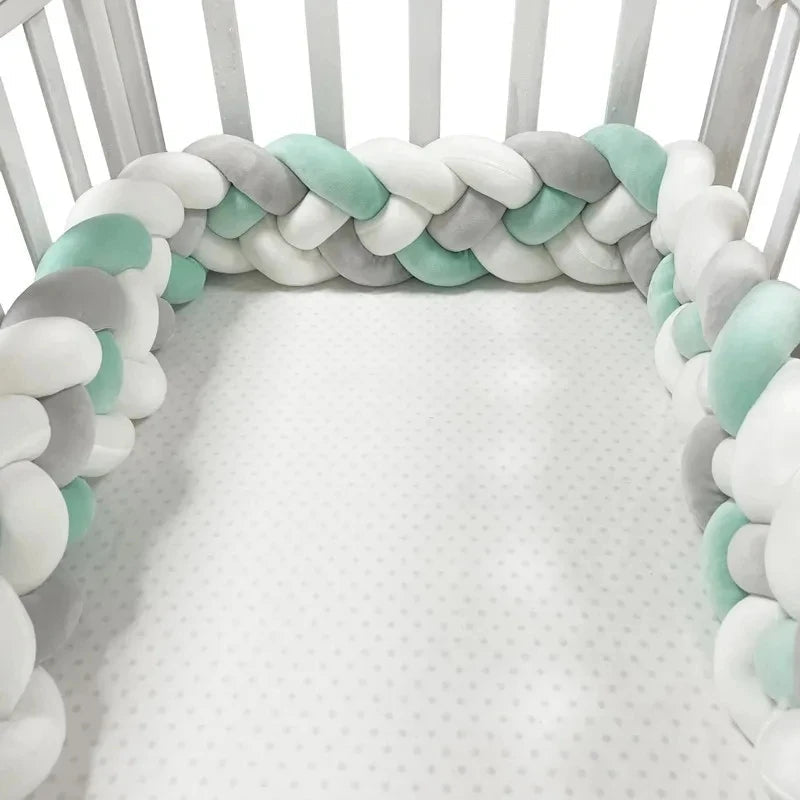 Tour de Lit Tressé blanc vert Bébé